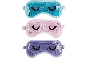 3 Pack Gel Bead Eye Mask, Reusable Sleep Mask for Women & Men, Cold/Heat Therapy