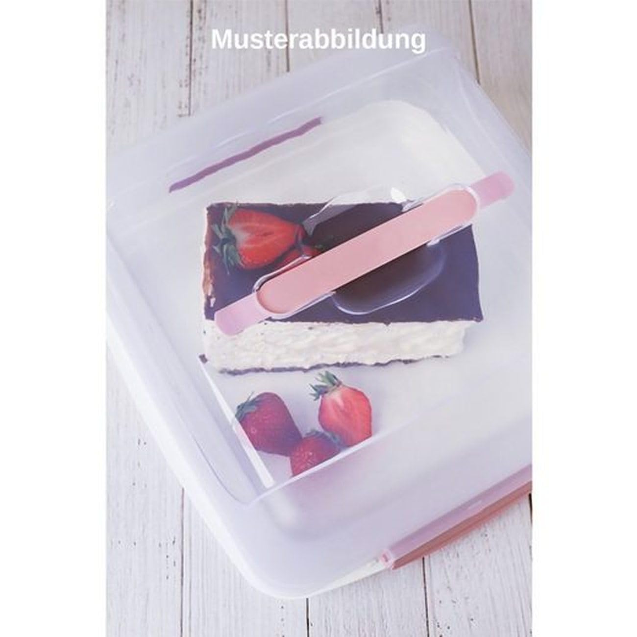 Scatola Porta Torte Rettangolare In Plastica Con Maniglia | Contenitore Per Dolci Con Coperchio A Scatto, 26,5x27,5x12,5cm, BPA Free