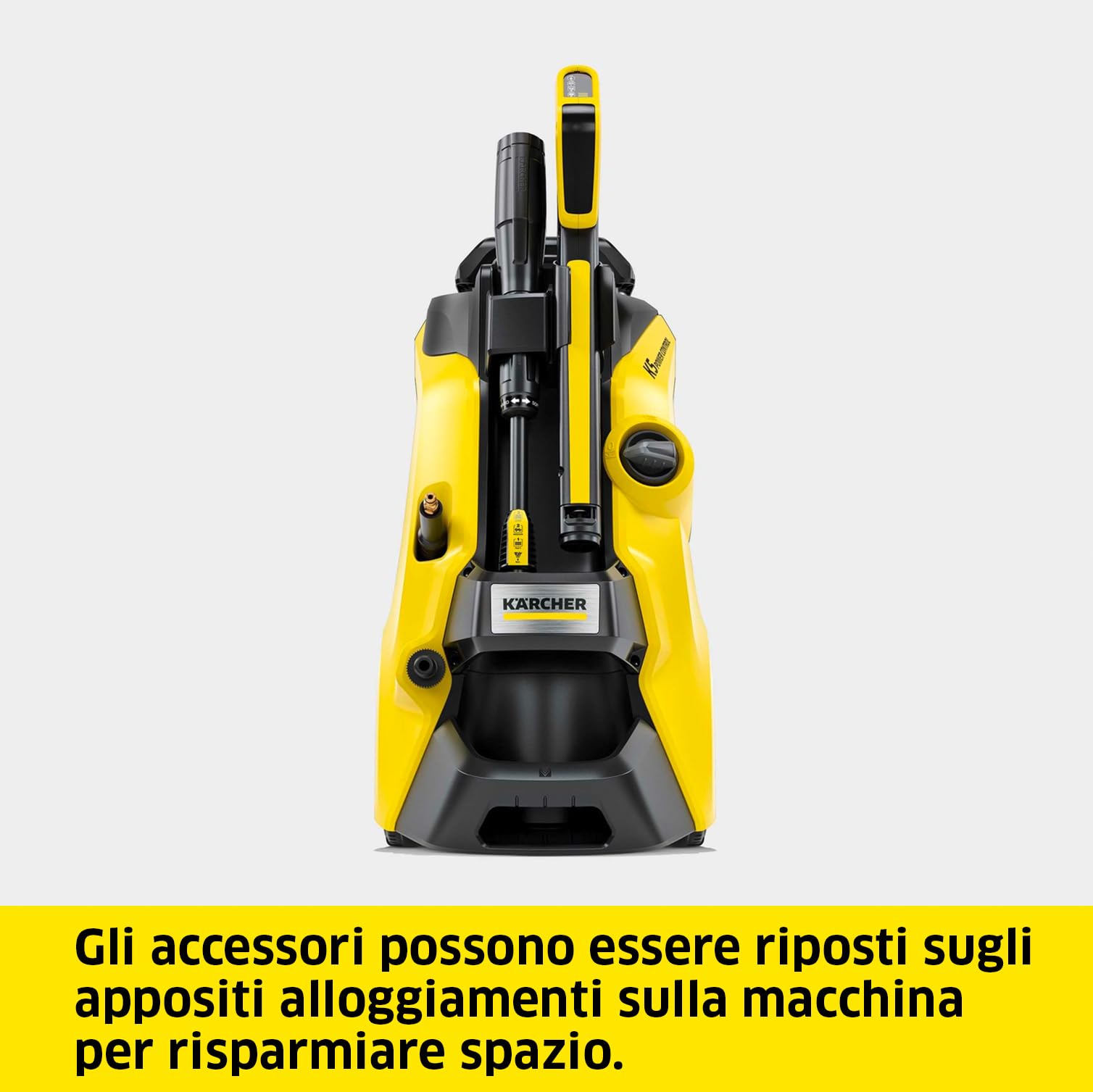 Kärcher Idropulitrice K 5 Power Control, Pressione max. 145 bar, Portata 500 l/h, Area di lavoro 40 m²/h, Filtro acqua, Pistola LED ad Alta Pressione, Ugello mangiasporco, Lancia Vario Power Jet