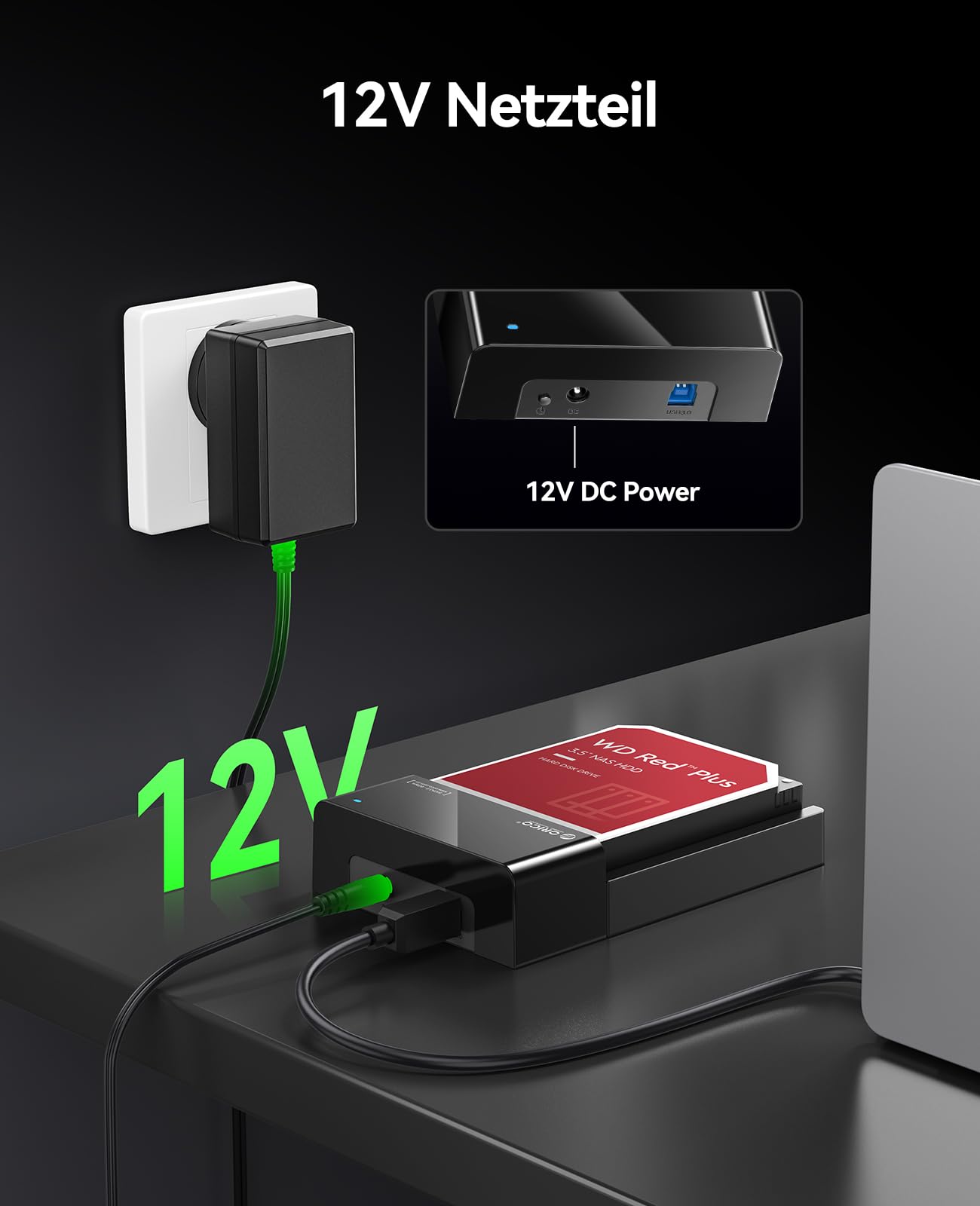 ORICO Docking Station Esterna USB 3.0 SATA per Dischi Rigidi SATA da 2,5/3,5 Pollici, Docking Station per Dischi Rigidi da 5 Gbps con Capacità Fino a 24 TB [Supporta UASP] 2230/2242/2260/2280