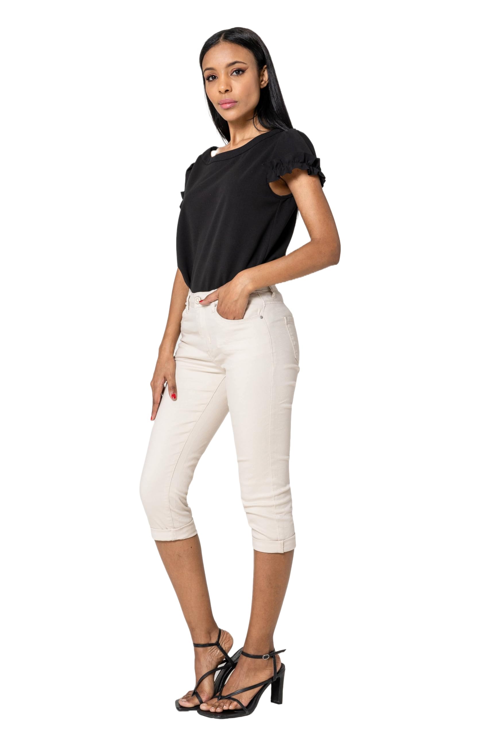 Nina Carter P230 - Jean pour femme - Coupe skinny - Taille haute - Pour l'été
