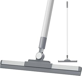 YUNGMAX Floor Squeegee, Adjustable Long Handle Shower Cleaner Floor Squeegee Broom for Wet Room Water Dust Hair Removal
