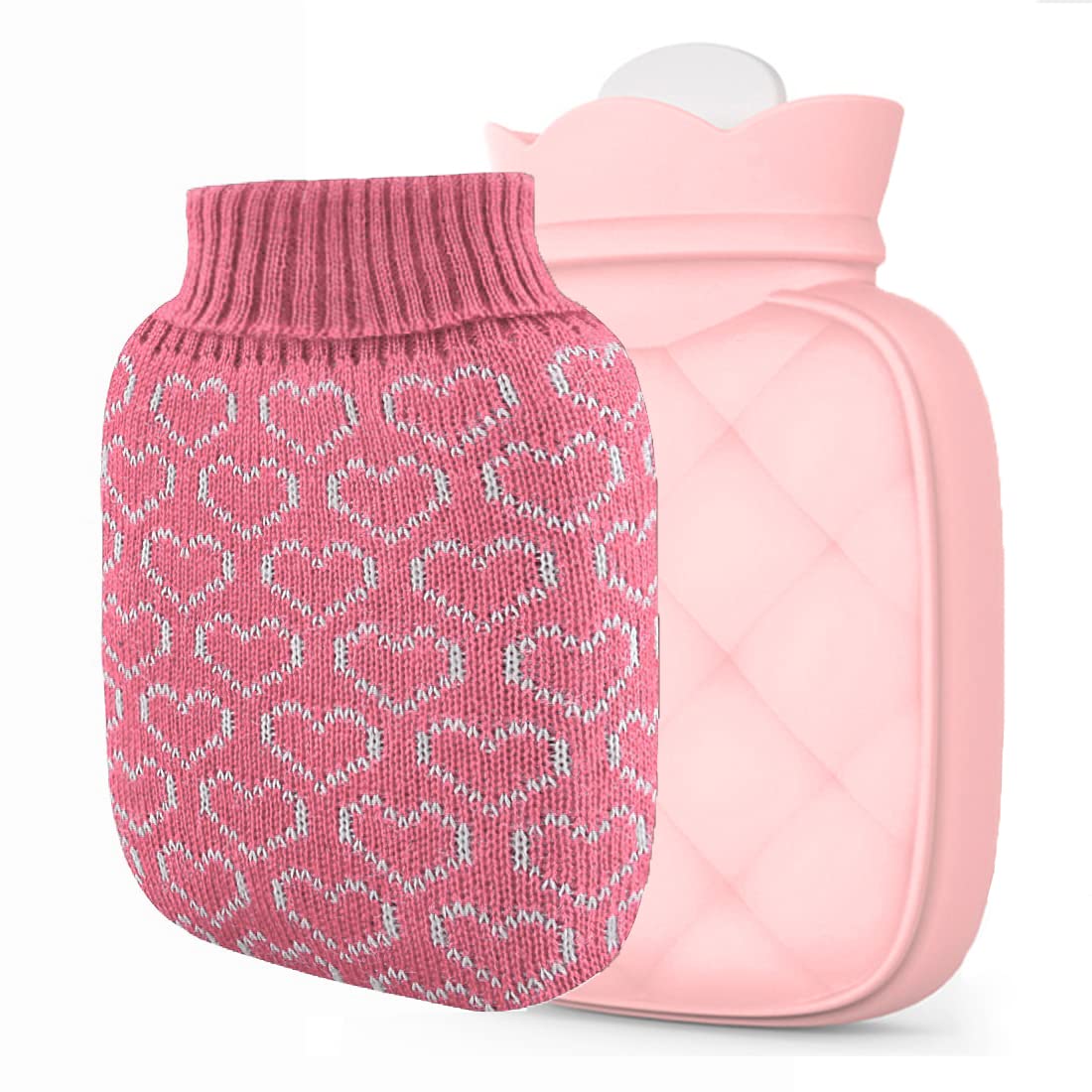 KASTWAVE Hot Water Bottle Heating Silicone Bag with Knit Cover, Microwave Hot & Cold Therapies Pain, Warm Hands, Soft Environment-friendly Material, Can Frigerator Freezing, Ssential for Family Life