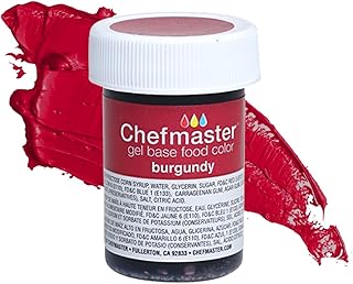 Chefmaster Burgundy Gel Food Coloring | Vibrant, Fade-Resistant Dye for Icing, Frosting, Fondant | Easy-to-Use | 1 oz | USA Made