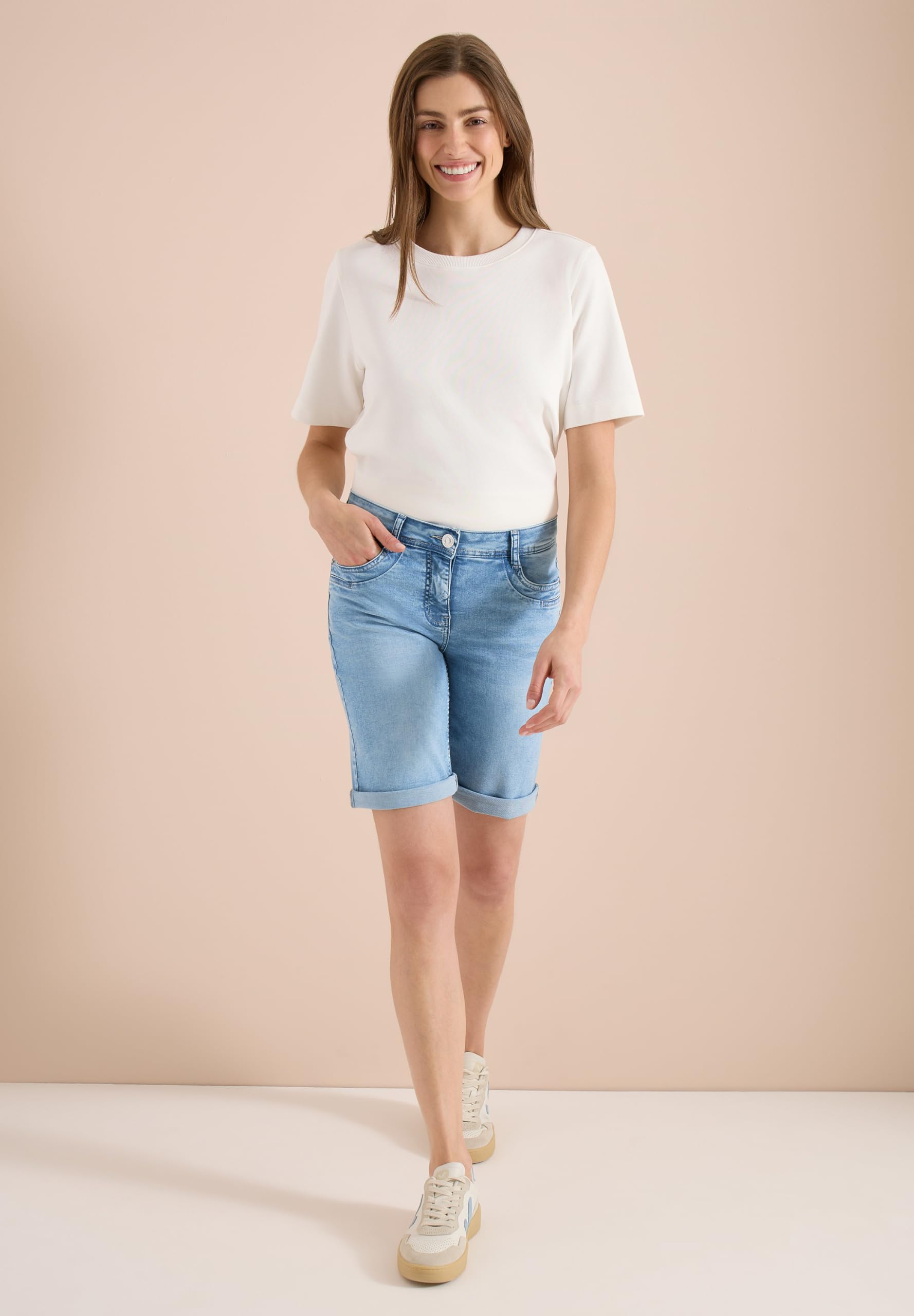 Cecil Damen Slim Leg Jeansshorts im Casual Fit
