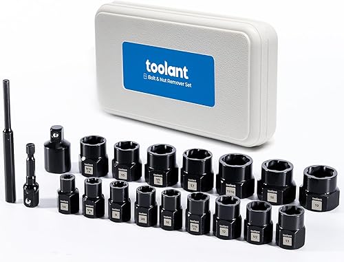 Miniatura 11 de toolant Kit extractor de pernos de impacto de 46 piezas, kit de herramientas de llave para quitar pernos y tuercas, extractor de pernos despojados