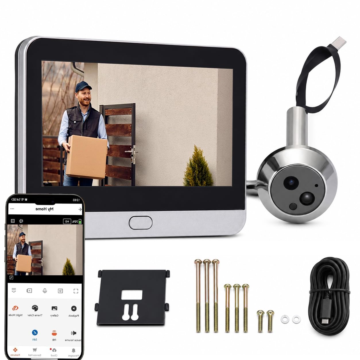 Türspion Überwachungs-Kamera, türspion kamera mit 4.3 Zoll LCD Monitor