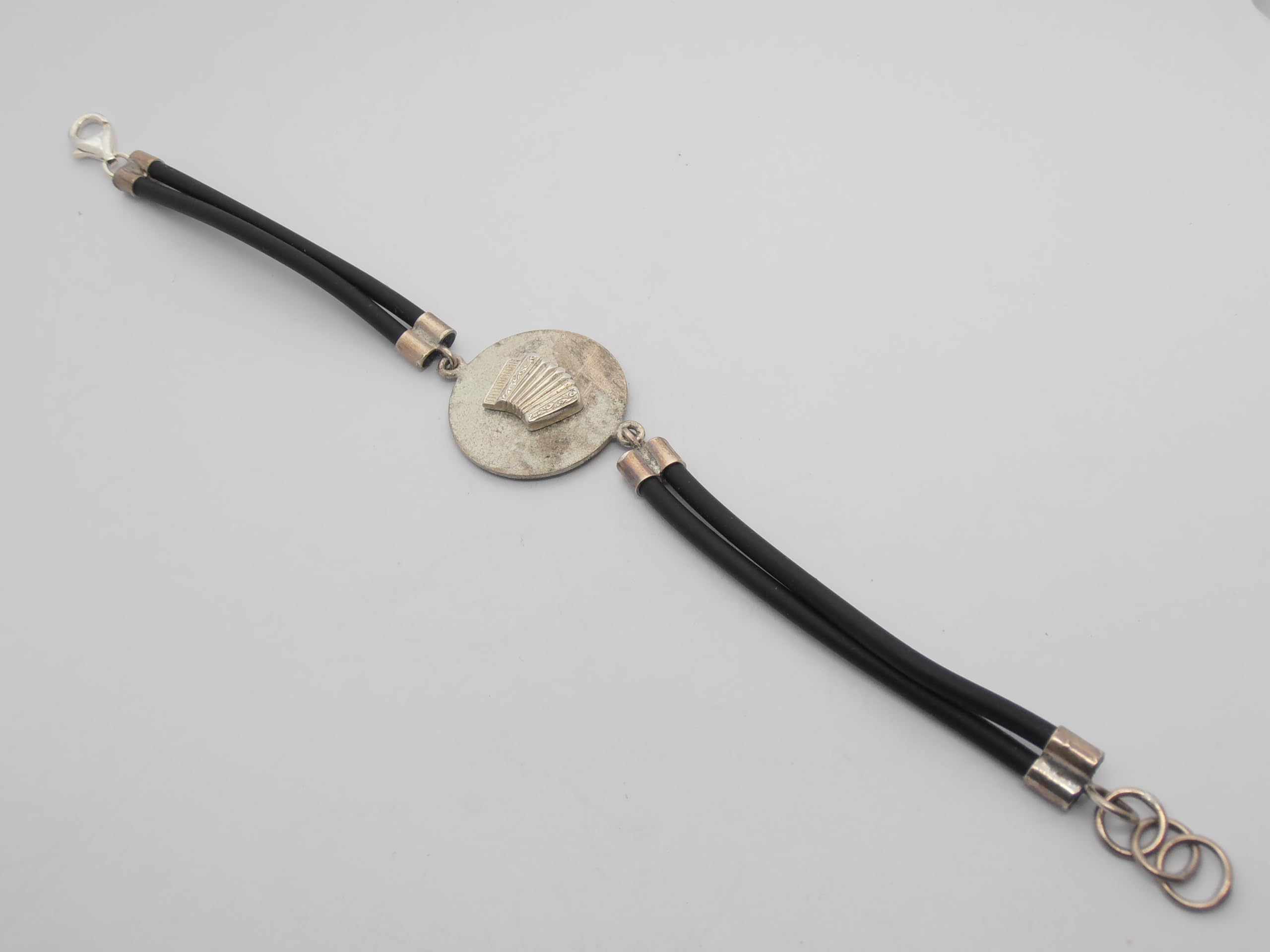 Fisarmonica : Braccialetto in Argento 925 con Strumento Musicale - Bracciale Musicista - Musica