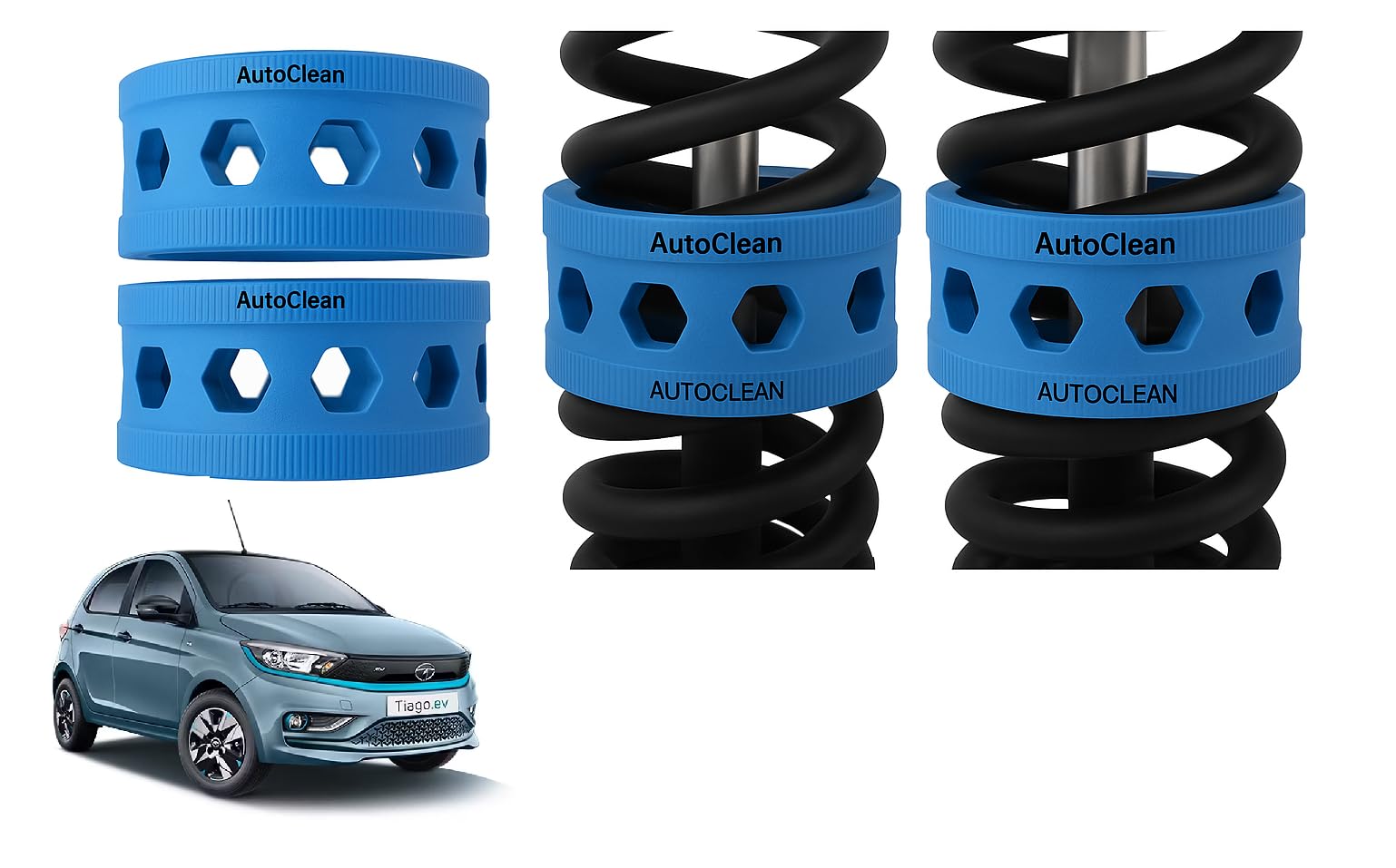 Autoclean Front Coil Spring Rubber Buffer Kit for Tiago EV | Size A | Increases Car Height, Shock Absorber & Suspension Stabilizer Cushioner-image-2