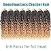 Faux Locs Crochet Hair 14 Inch Pre Looped Goddess Locs Crochet Hair 8 Packs Short Soft Faux Locs Crochet Hair Deep Wave Crochet Hair with Curly Ends Hair Extensions (14 Inch, T27)