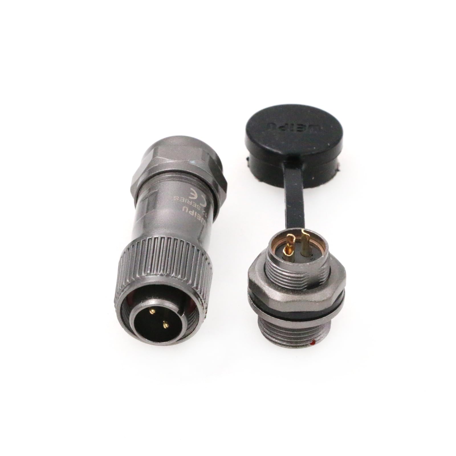 SZRMCC Weipu ST12 Waterproof Cable Connector IP67 Metal Threaded Circular Aviation Power Connector Solder Electrical Wire Plug Socket 12mm (2 Pin 13A)