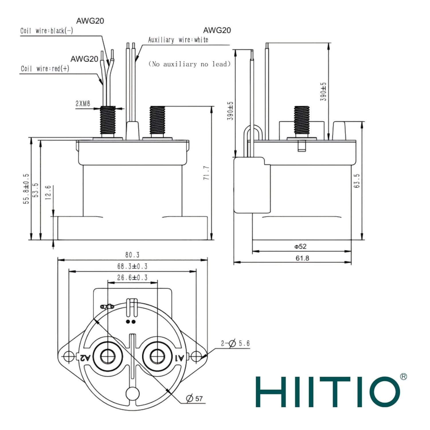 1000VDC 250A High Power DC Contactor | UL Certified & Epoxy Encapsulated | SPST-NO with Auxiliary Contact | Wide Range Coil (12-36VDC) | RoHS & Reach Compliant, HCZ01-250F-A