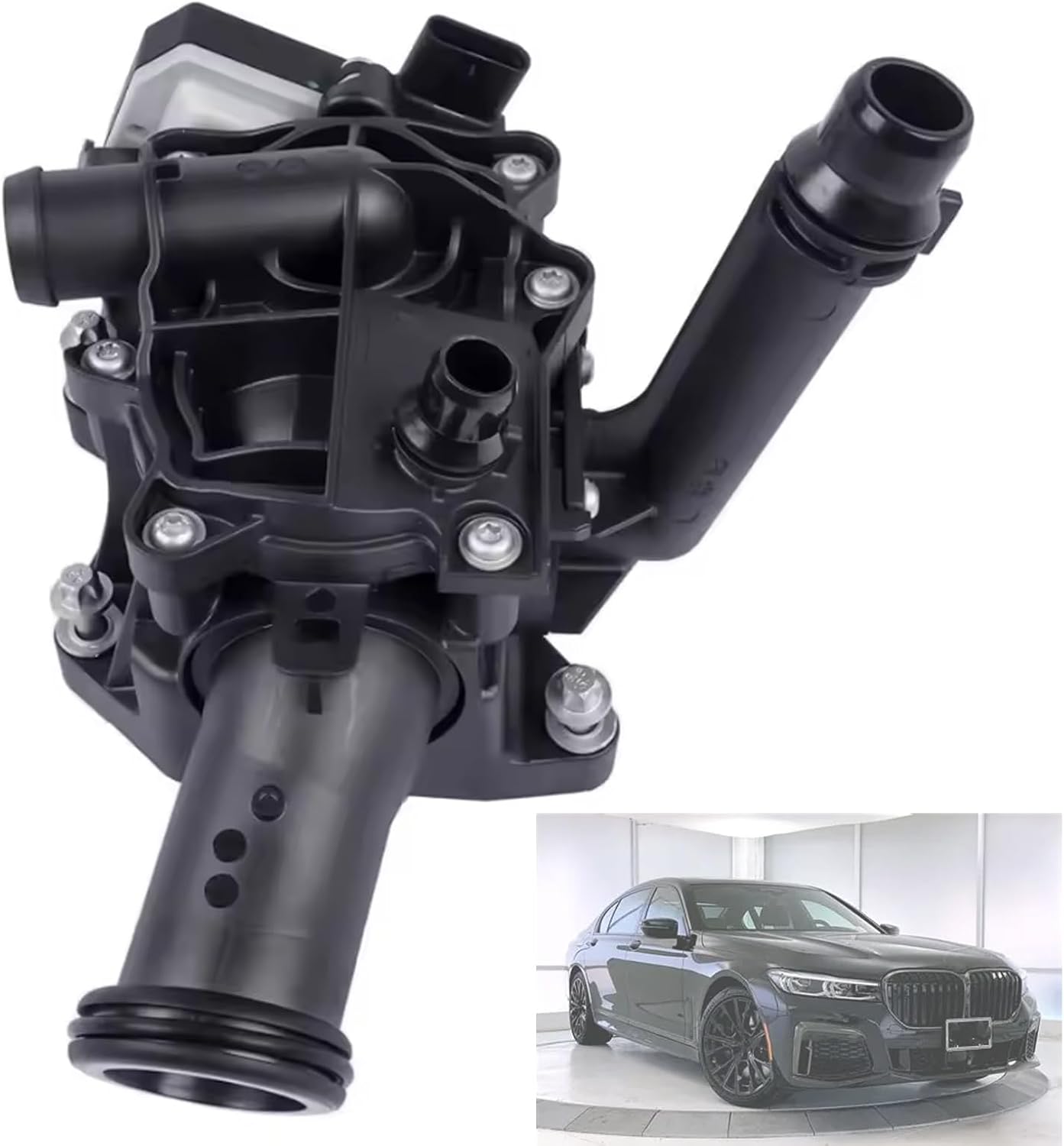 Engine Coolant Thermostat Housing – Replaces 11537642854, 11-53-7-642-854 – Compatible with BMW 340i, 440i, 540i, 740i, M240i, X3, X4 (B58 3.0L, 2016-2021) – Heat Management Module