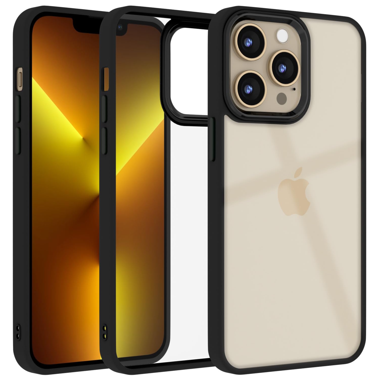 Pikkme Back Cover |Electroplated Crome Metal Ring | Full Camera Protection | Super Soft Side TPU | Raised Edges | Bumper Case for iPhone 13 Pro Max (Black) (B0CFHM1DRK) Amazon Price History, Amazon Price Tracker