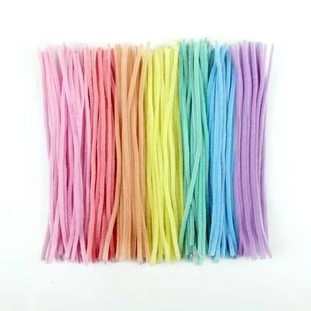 100 pezzi colorati per pipe, filo di ciniglia, filo di ciniglia, 30 cm, per progetti creativi fai da te, decorazione di animali, figure e altre forme, arancione