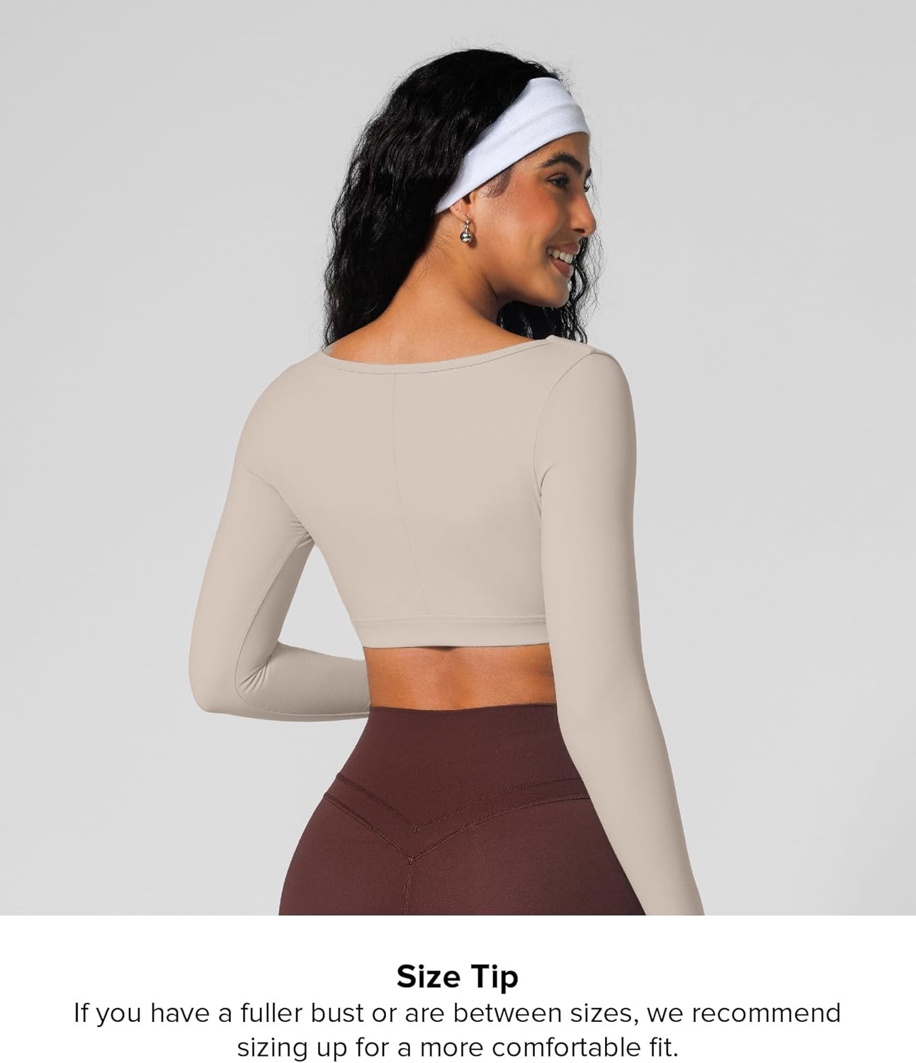 BRXL Long Sleeve Workout Crop Top for Women Built in Bra Gym Athletic Tops Deep V Neck Ruched Padded Dance Sexy Shirts - Image 4