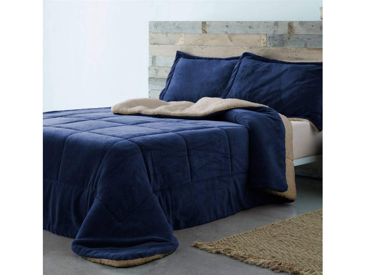 Barceló - Edredón SHERPA BASIC - Cama 105 cm - Color Marino