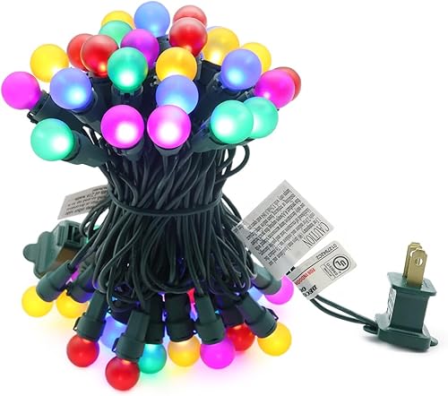 Luz de Navidad esmerilada, multicolor, 50 luces LED, con certificación UL, para interiores y exteriores, para decoración navideña, juego de luces de