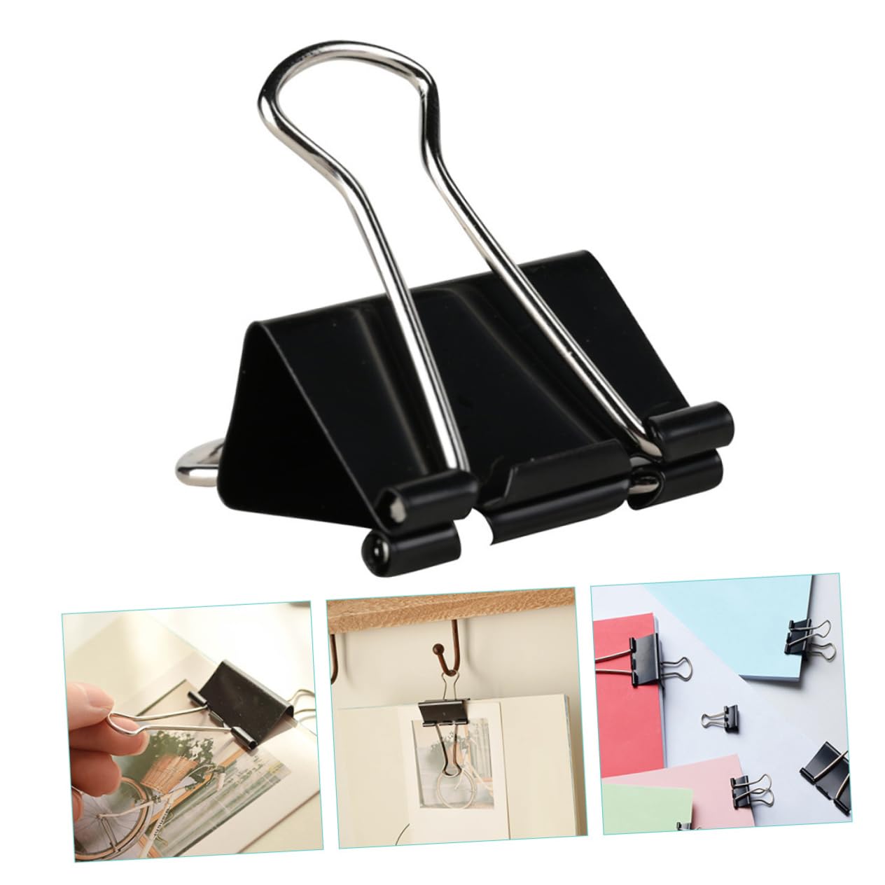 Pinces à Reliure Noires 51mm 36 Pièces en Fer pour Papier
