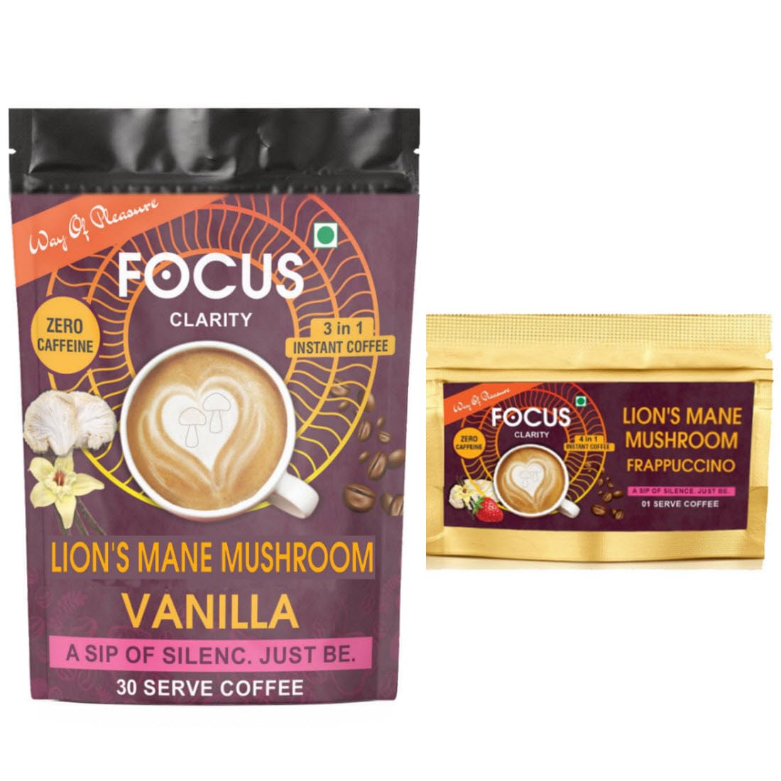 Way Of Pleasure Lions Mane Vanilla Mushoorm Caffeine Free Coffee the goodness of vanilla flavor | Zero Caffeine Mushroom Coffee | 45gm (B0C3QTX8L8) Amazon Price History, Amazon Price Tracker