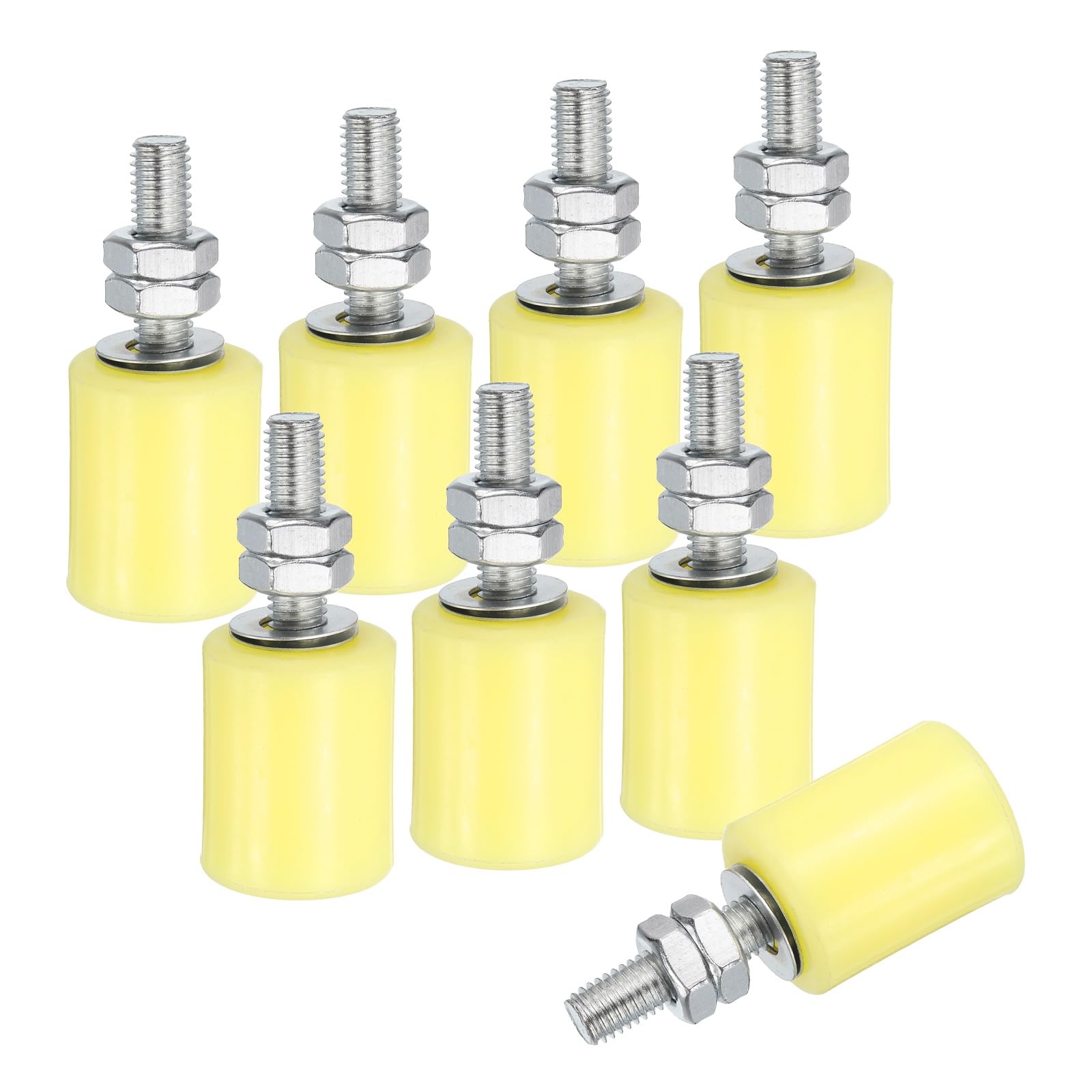 Rouleau de guidage pour portail coulissant en nylon jaune 45mm uxcell | Lot de 8