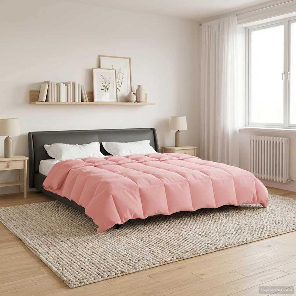 Generisch Piumone invernale imbottito, rosa, 220 x 240 cm, in microfibra, con morbido materiale vellutato, lavabile in lavatrice, double face, per notti accoglienti