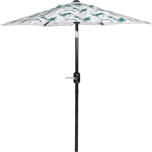 Sombrilla de patio al aire libre de 6 pies  Sombrilla al aire libre para patio, piscina, mesa, jardín, terraza y playa  Manivela fácil de
