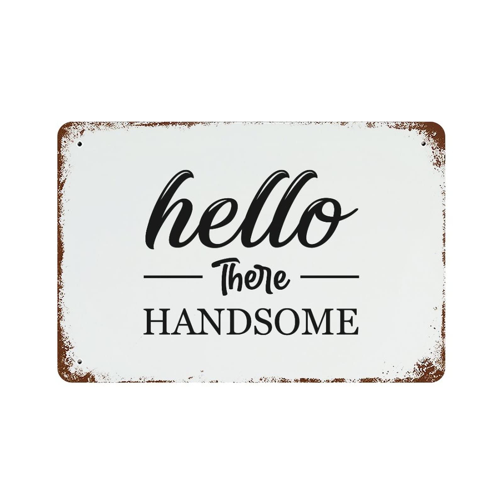 Panneau en aluminium Hello There vintage de 30,5 x 45,7 cm pour décoration de cuisine et garage