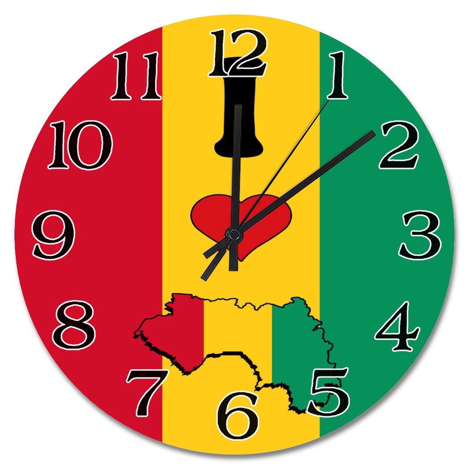 Horloge murale Guinée vintage pour rompre la monotonie murale 38cm
