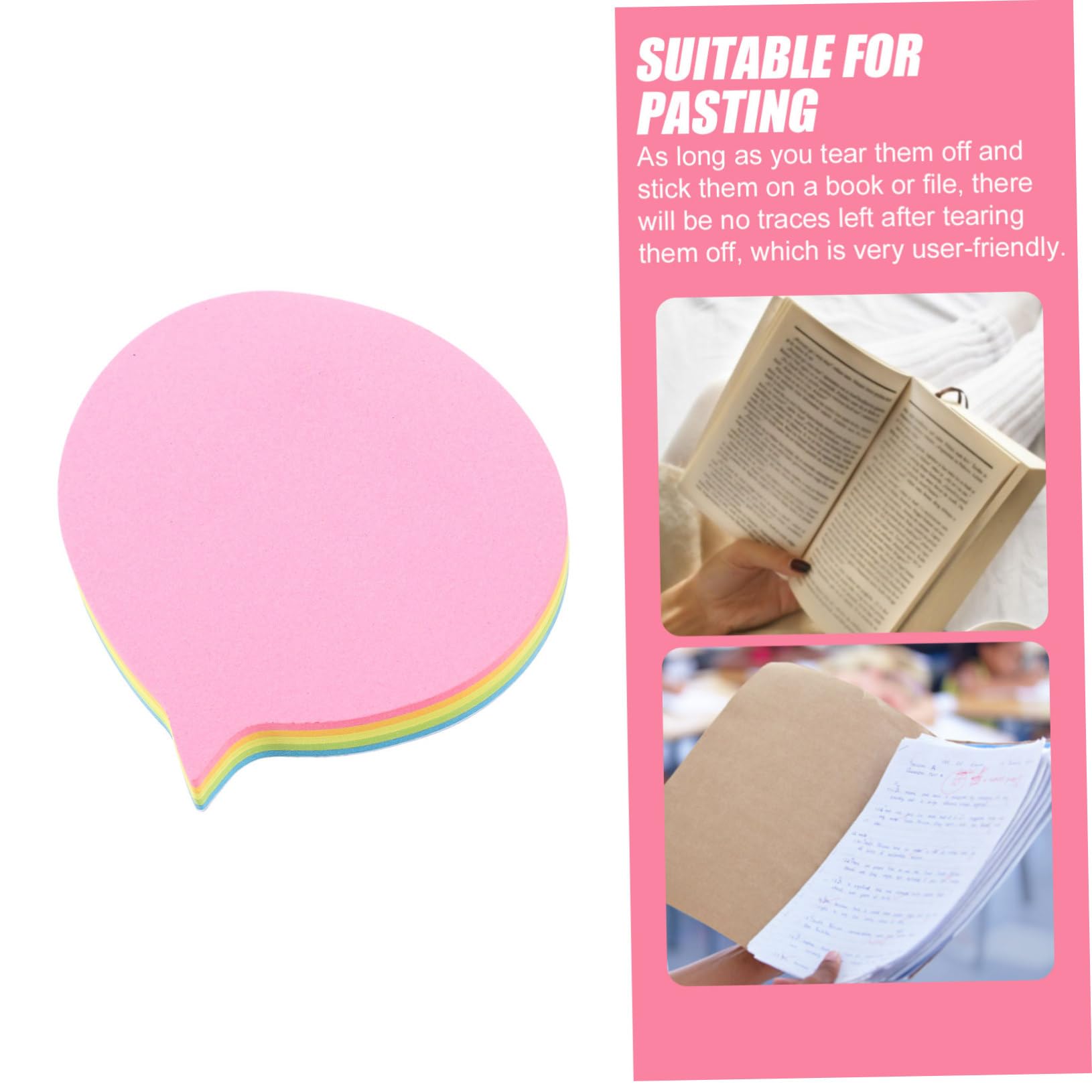 DOITOOL 4 Pièces Notes Adhésives Colorées pour Lot de Blocs de Mémos Réutilisables Autocollants Pratiques pour Scrapbook et Organisation