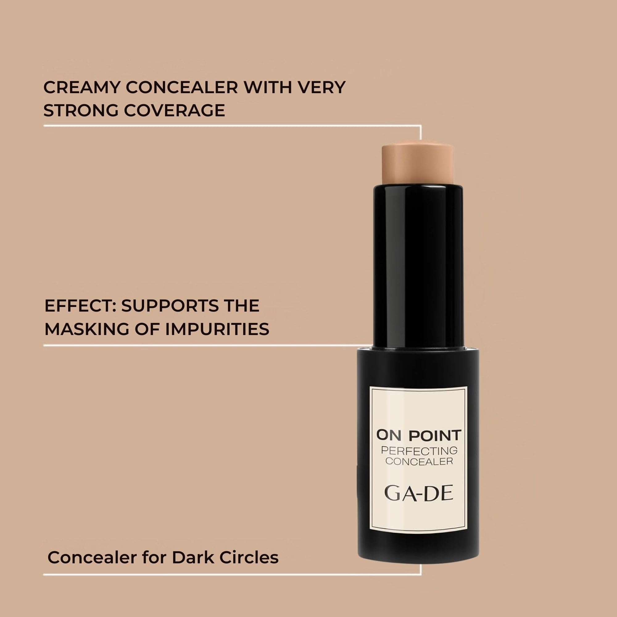 GA-DE On Point Perfecting Concealer Stick, 53 korektor do cieni pod oczami, wyrównuje koloryt skóry, zatrzymujący wilgoć - idealny do wszystkich rodzajów skóry - 4,3 g
