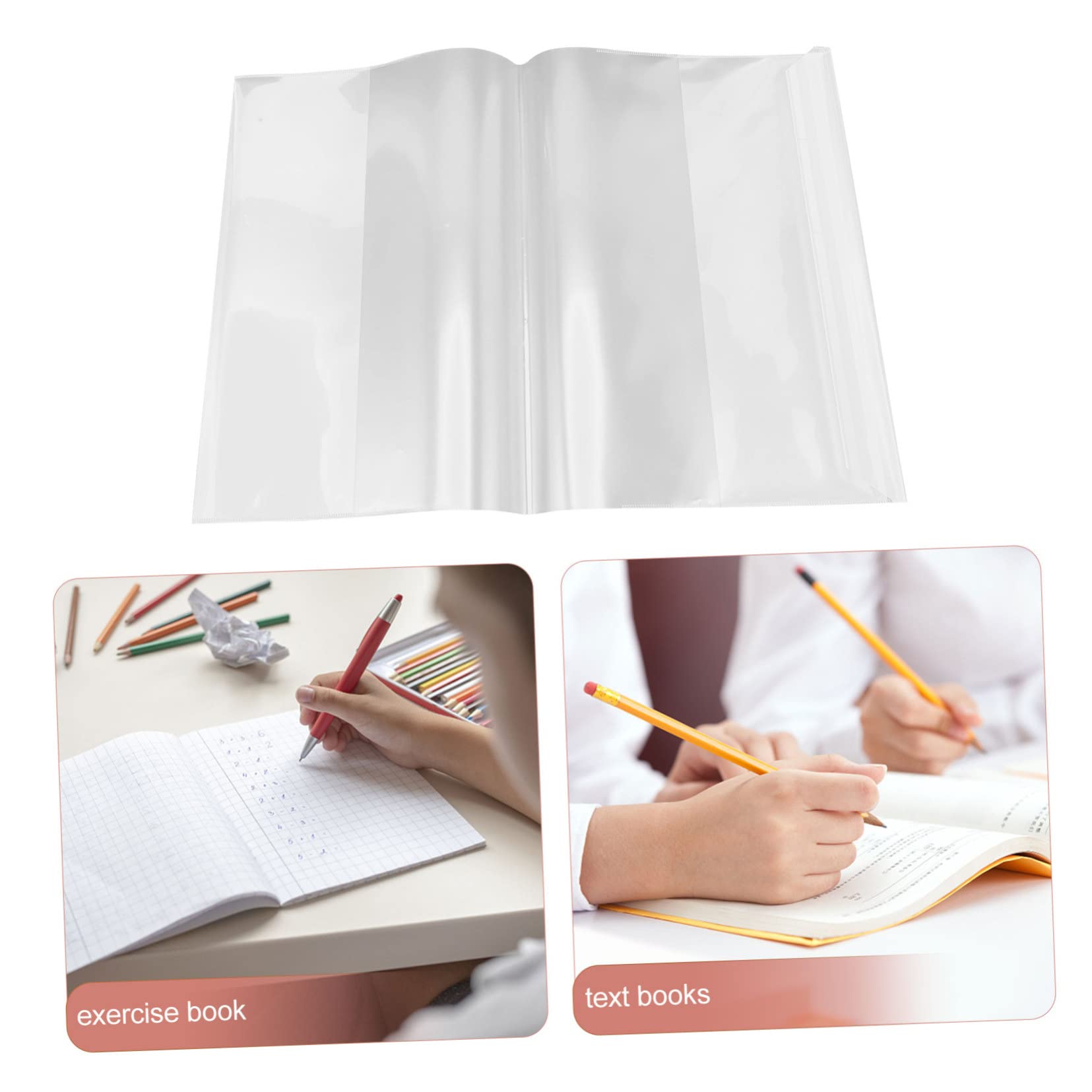 DOITOOL 80 Pezzi Copertine Trasparenti Protettive per Libri Scolastici Pellicola Resistente e Coprilibri Plastica Strappo per Studenti