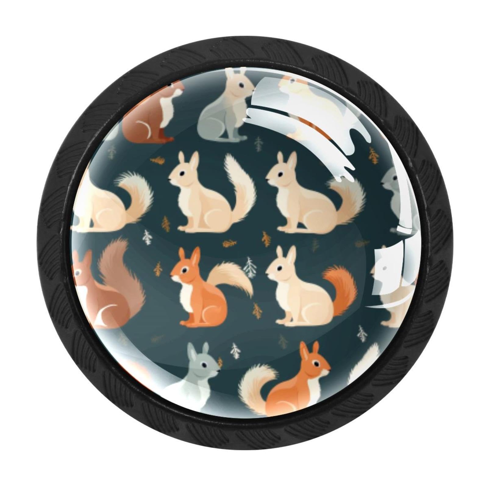 Chenzzzz Multicolored 16 Squirrel Cabinet Knobs 4 Pieces Drawer Kitchen Cabinets Dresser Cupboard Wardrobe Unique Pulls Handles