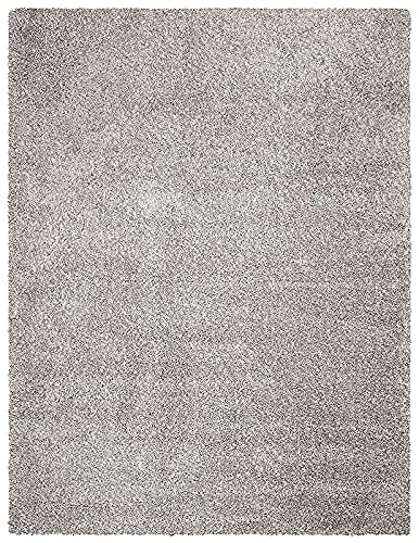Image of FIASCO Polyester Shaggy Bedside Runner, Soft Indoor Modern Shaggy, Soft Rugs for- Living Room, Dinning Room, Office, Bedroom & Hallway Carpet Rugs Size 4X6 Silver