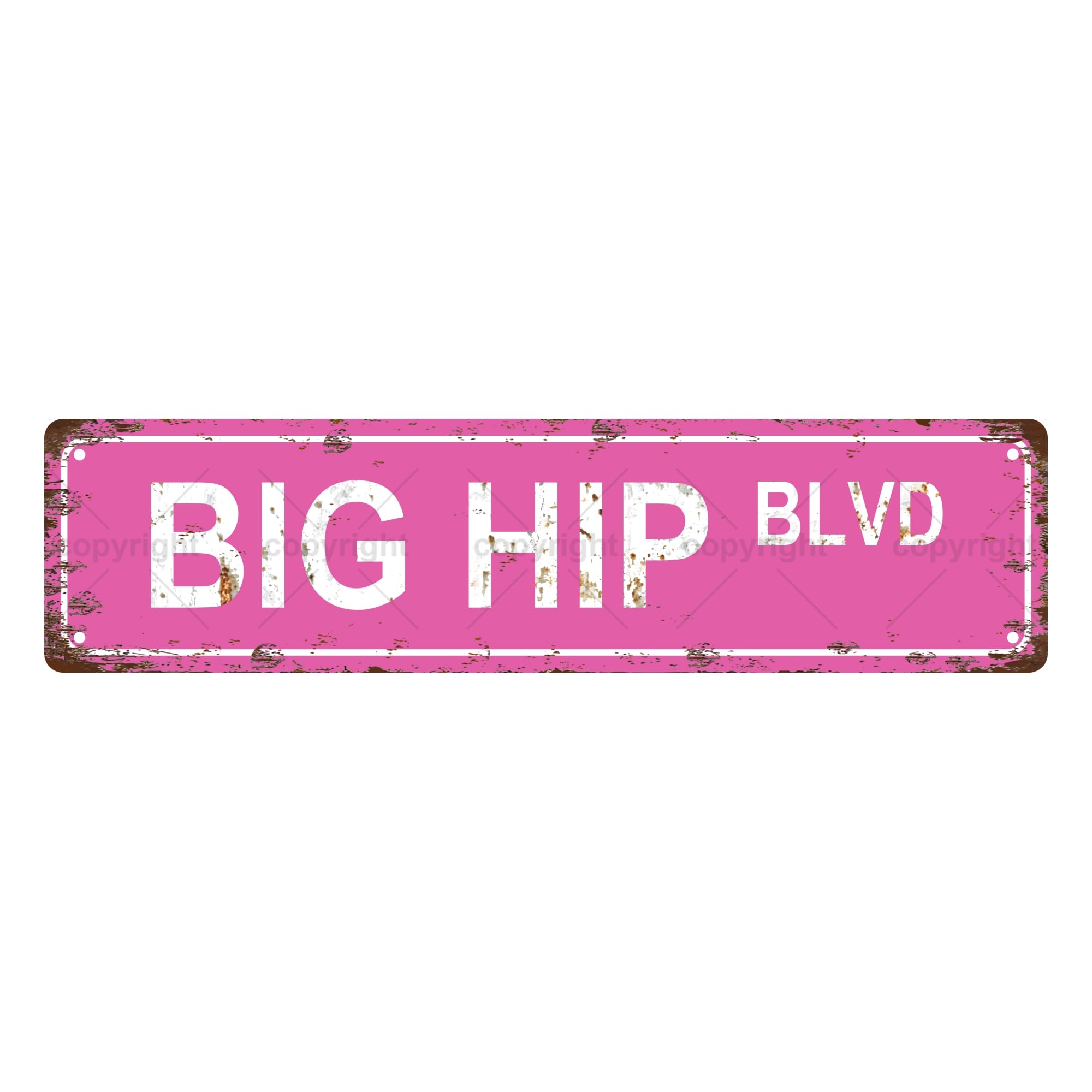 Big Hip BLVD Sexual Metal Tin Street Sign Bar Cafe Garage Cave Home Room Wall Bathroom Farmhouse Garden Porch Patio Decor,4x16 Inch