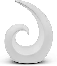 Sculpture élégante en céramique - décoration Moderne en Blanc - Spirale décorative de 20 cm de Haut - Convient également comme Cadeau