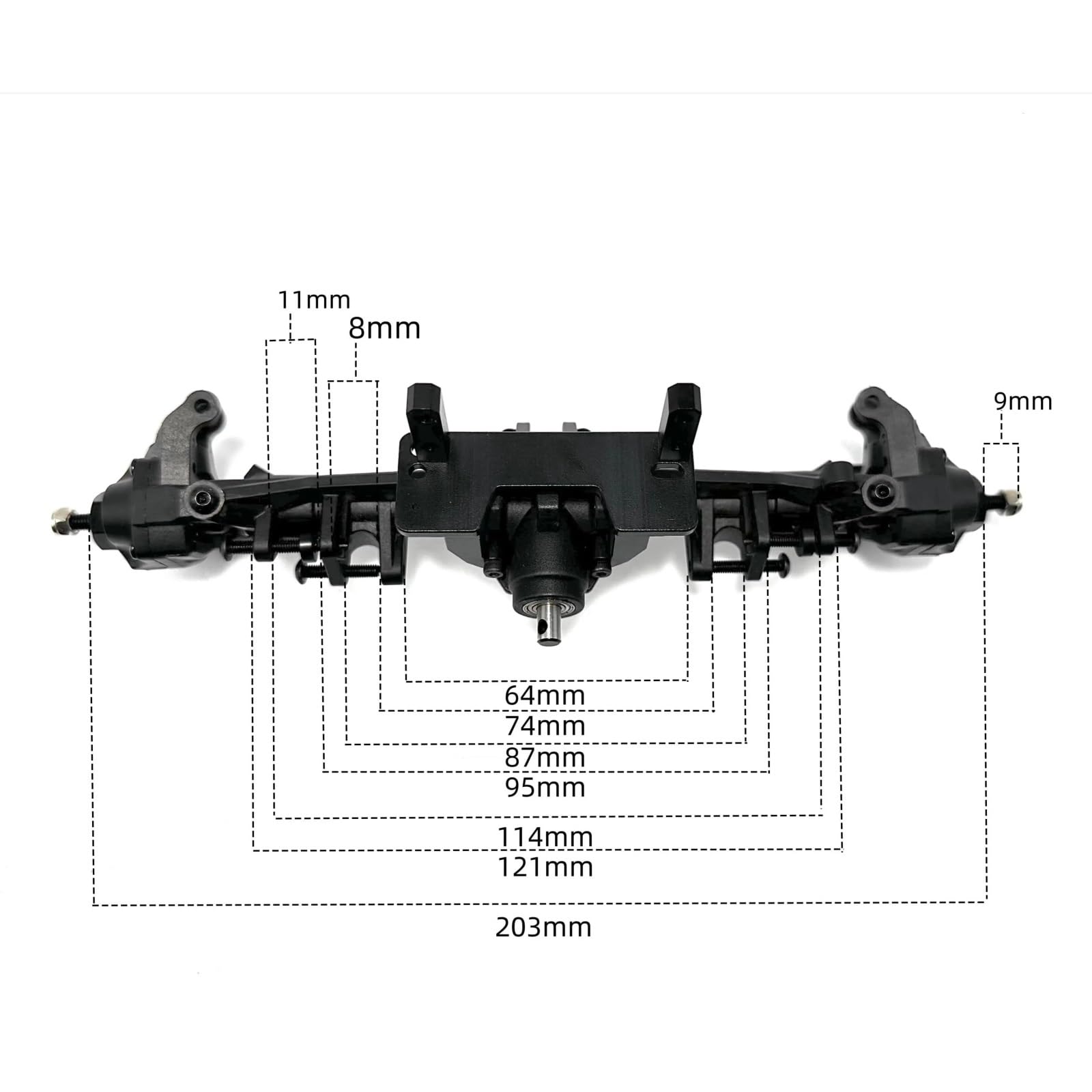 Eje Puerta Montaje Medio S2 Herramienta Acero CVD Nylon para 1/10 RC Piezas Accesorios