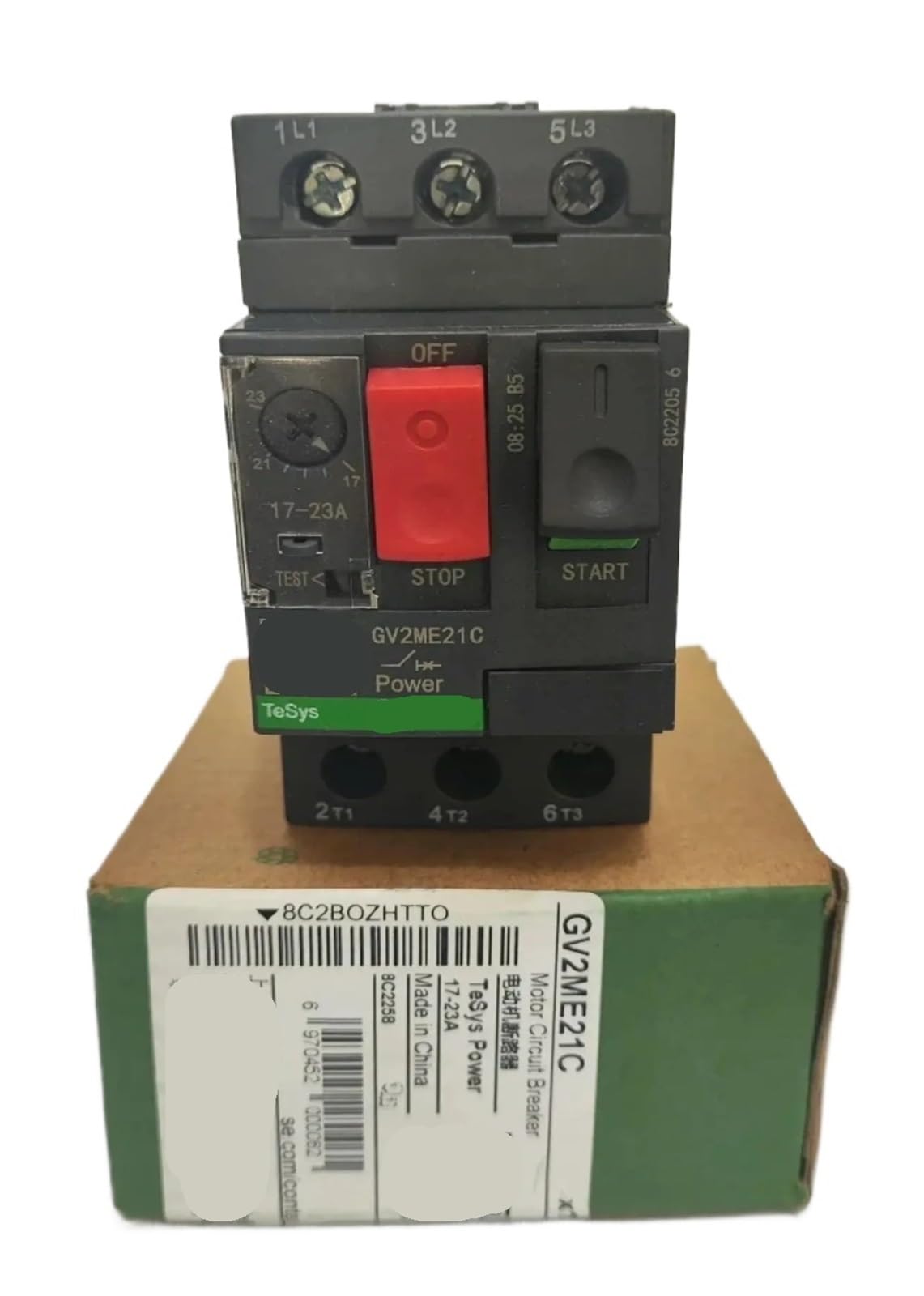 CJKXPZMH GV2ME21C GV2ME21 Motor circuit breaker, GV2, 3P, 17-23 A, screw clamp terminals