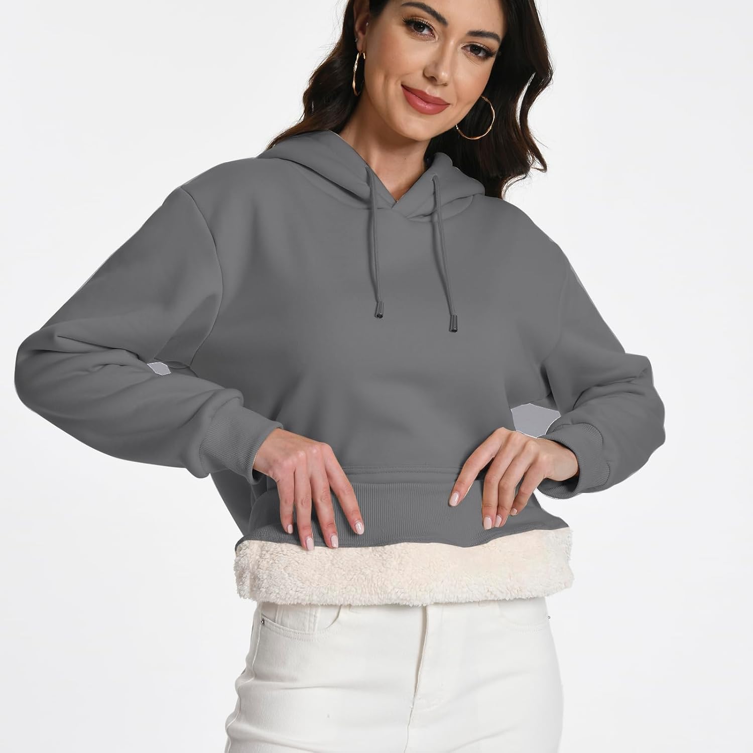 Mars Guard Women's Winter Warm Fleece Sherpa Lined Hooded Sweatshirt Thick Hoodies Outdoor Pullover for Casual Comfort - Image 6