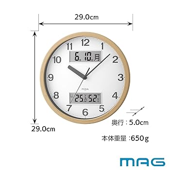 Amazon.co.jp: MAG(マグ) 掛け時計 壁掛け時計 アナログ