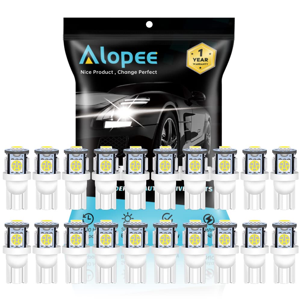 ALOPEE 30-pak W5W 501 194 T10 168 24V biała żarówka 5050 5 SMD do bagażnika Lampa dzięki uprzejmości lampy tablicy rejestracyjnej oświetlenie deski rozdzielczej