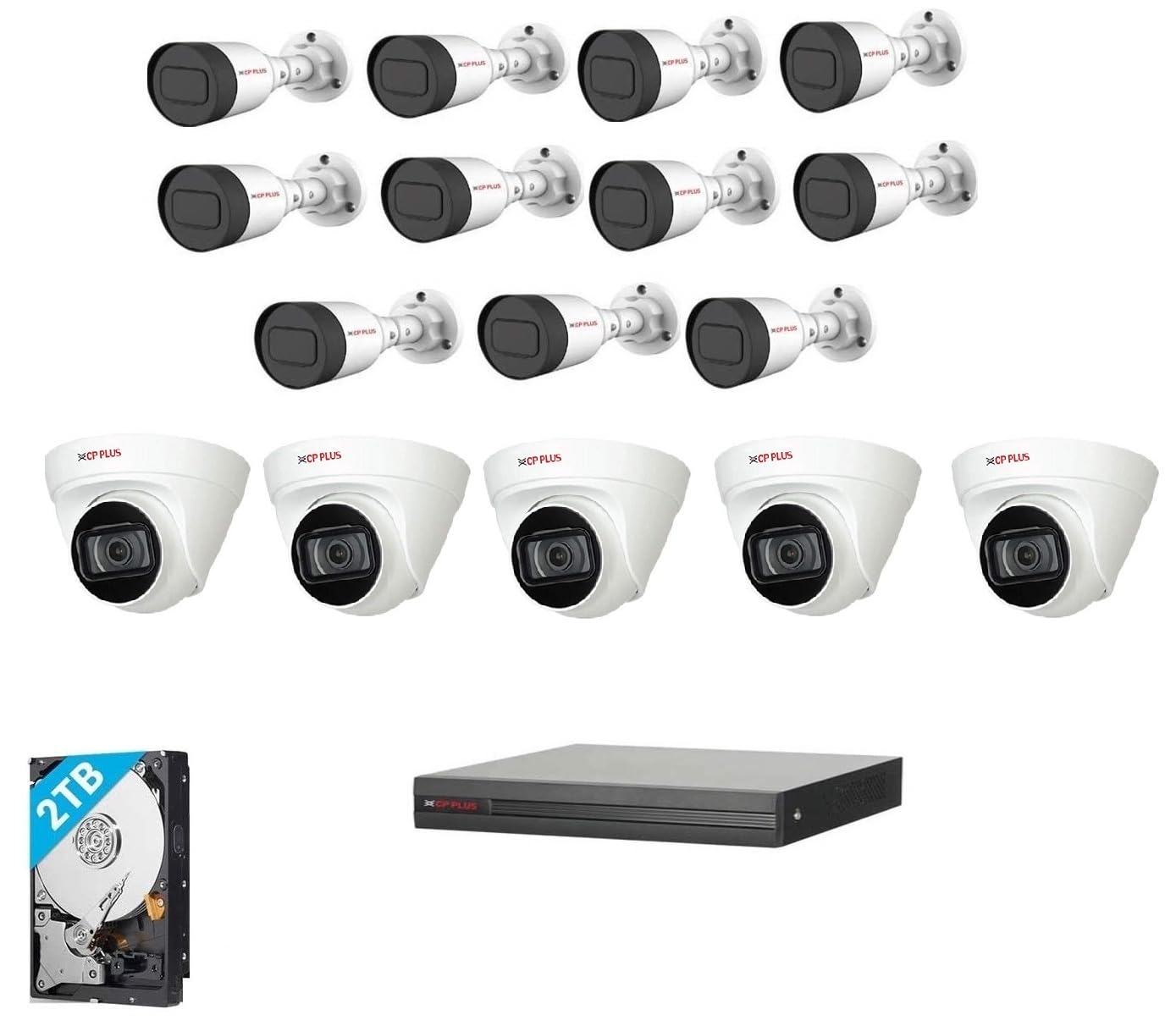 CP PLUS IP 2MP CCTV Camera Combo KIT 16CH NVR 11 Bullet Camera 5 Dome Camera 2TB Hard Disk (Installation is NOT Included) A Complete Combo by Techno-Kam Company-picture-11
