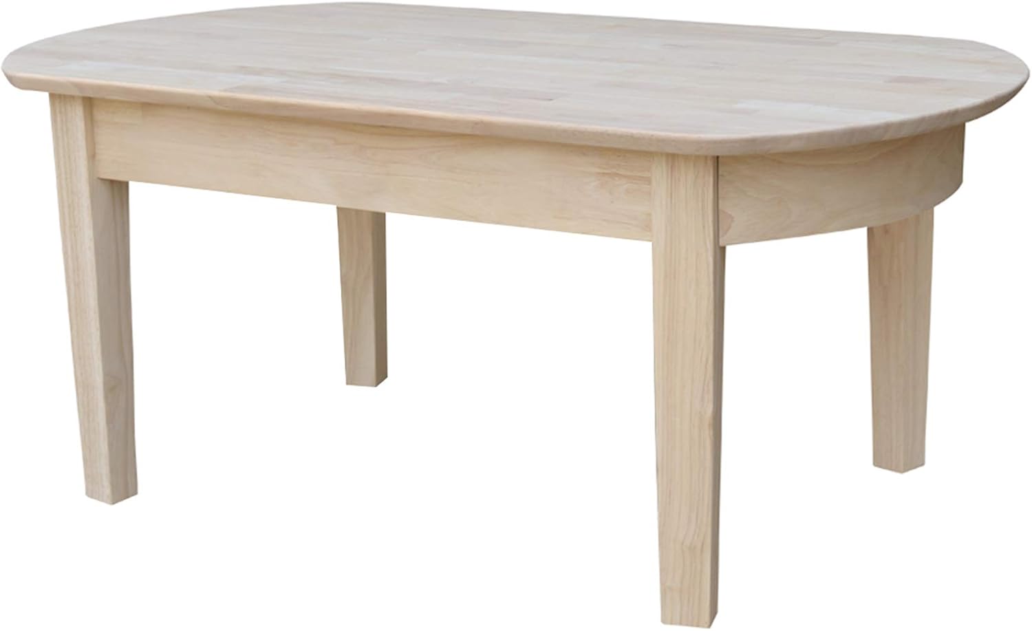 43.7" Natural Wood Oval Coffee Table with Storage