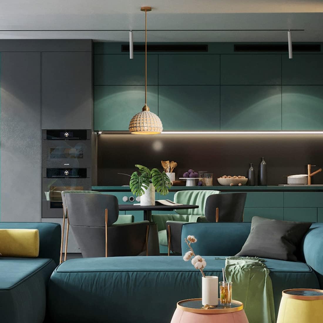 Modern Light Fixtures White Ceiling Lights with Scalloped Ceramics Shade Mid Century Brass Hanging Lamp for Kitchen Dining Room Table Bar Sink Bedroom (White) (Color : Plug/White-C