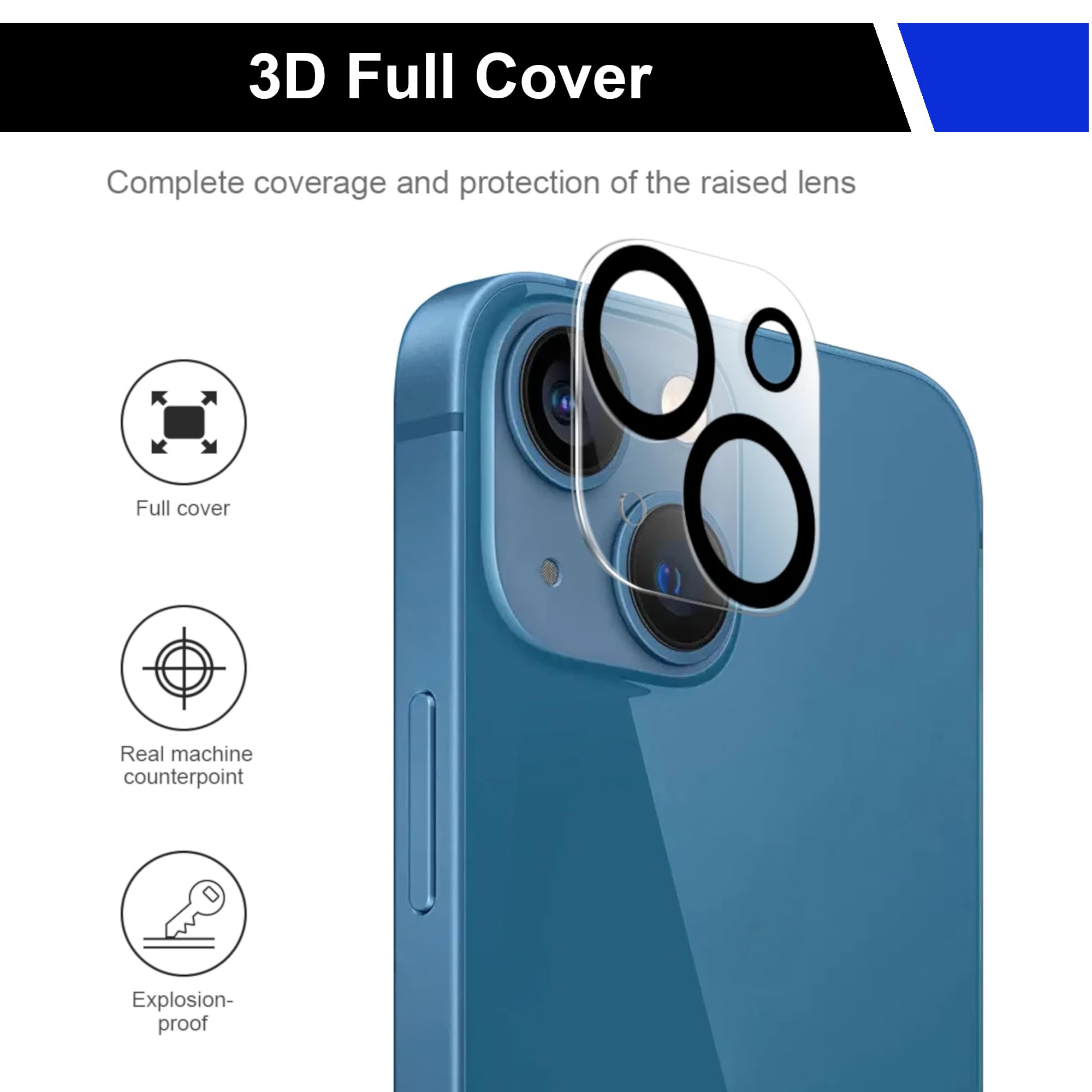 Korecase Camera Lens Protector For IPhone 16 & 16 Plus - Navy Blue Tempered Glass Cover