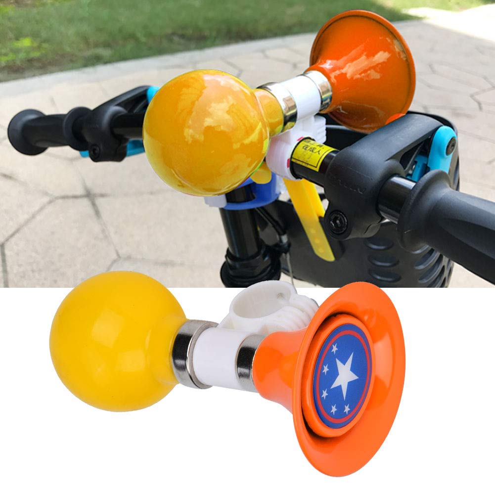 Campanella per Bici Bambini Trombetta Bicicletta in Metallo Clacson ad Aria con Morsetto Regolabile Arancia