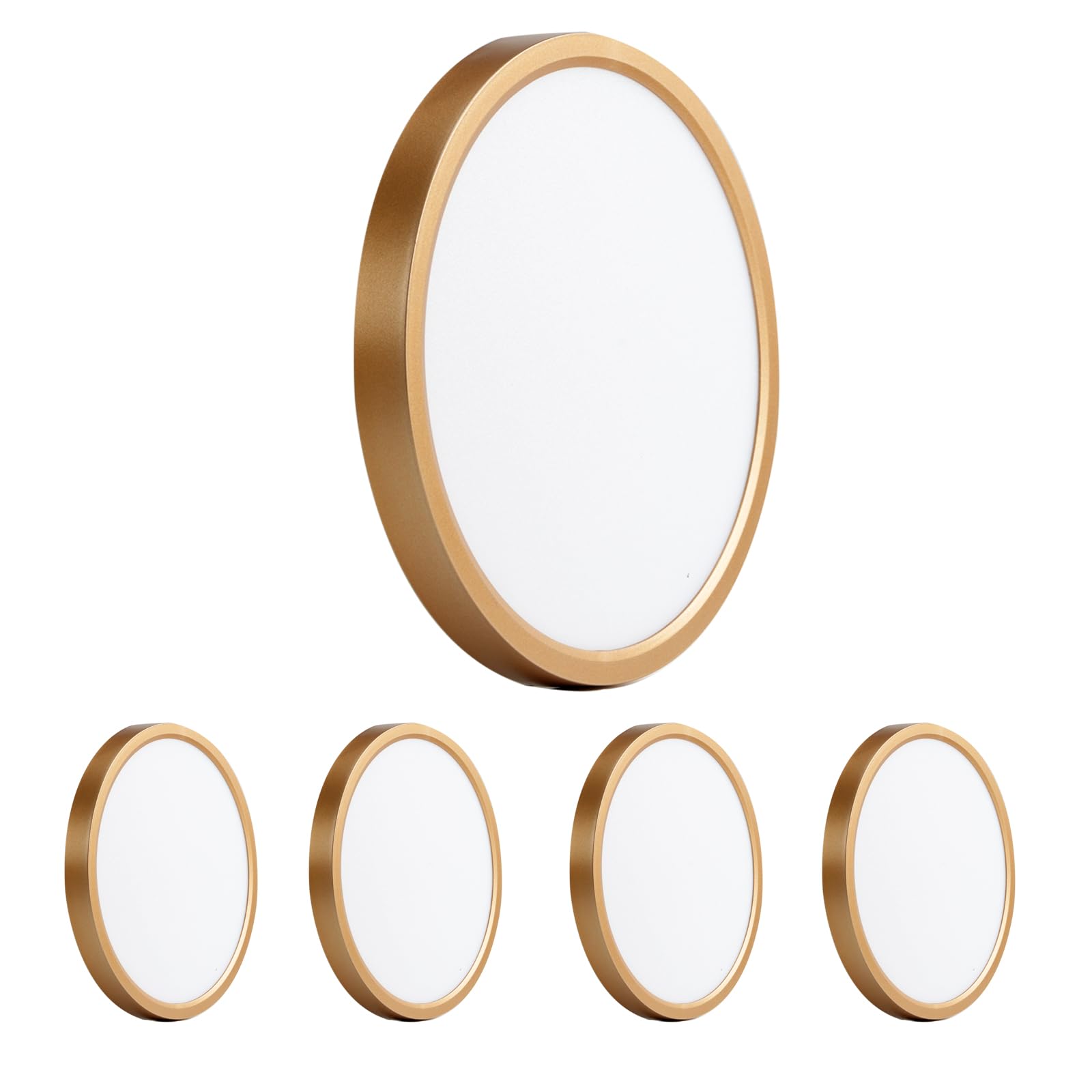 Wembanma 9 Inch Flush Mount LED Ceiling Light, Dimmable 5CCT Selectable, 0.67 Inch Super Slim Round LED Ceiling Lights, 18W 2000LM Low Profile Light Fixture for Laundry, Office, 9 Inch 4Pack Gold