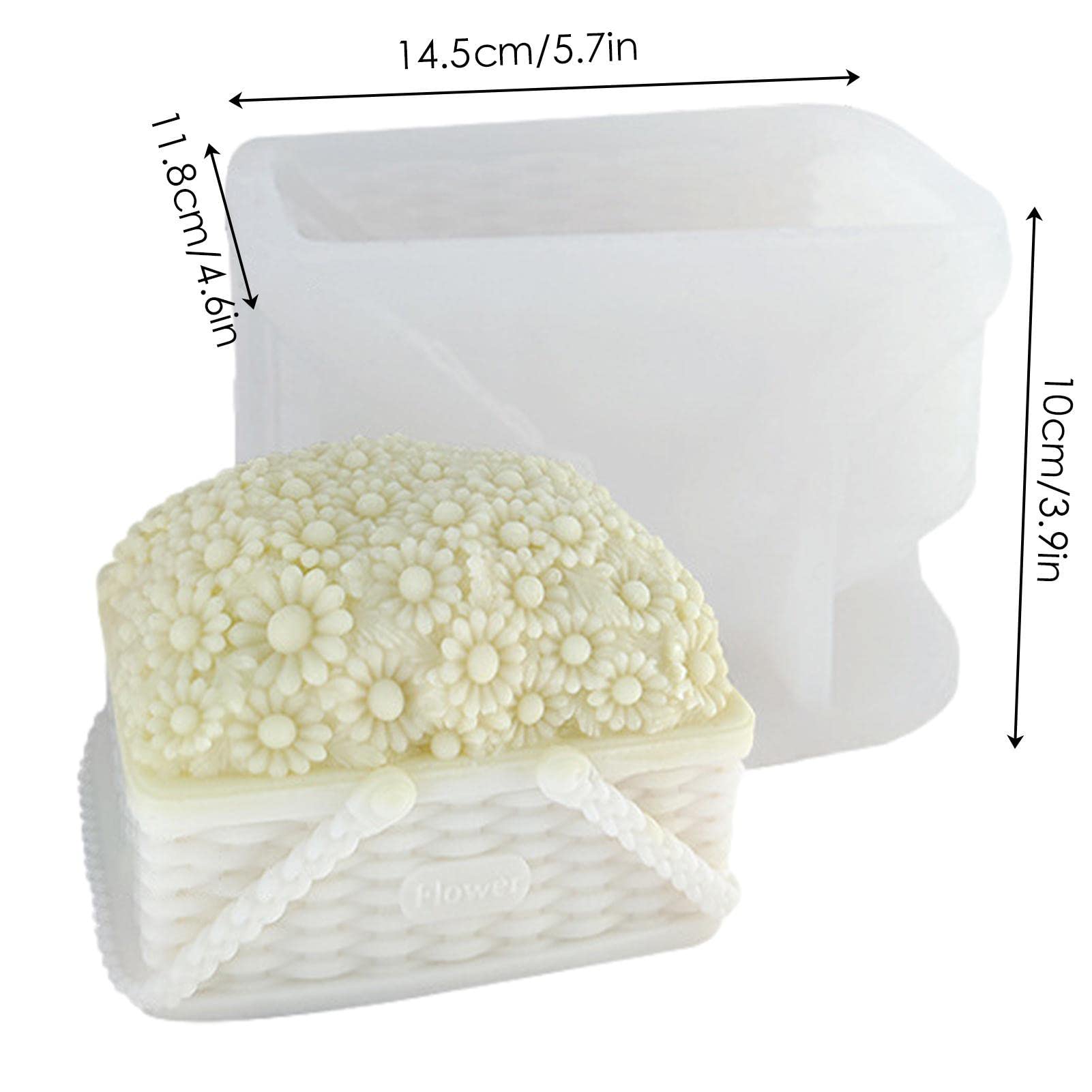 Molde de pastel de flores – Molde multifunción con forma de | cesta de flores – Moldes de arte y manualidades para el hogar para postres, de soja, chocolate, aromaterapia, yeso