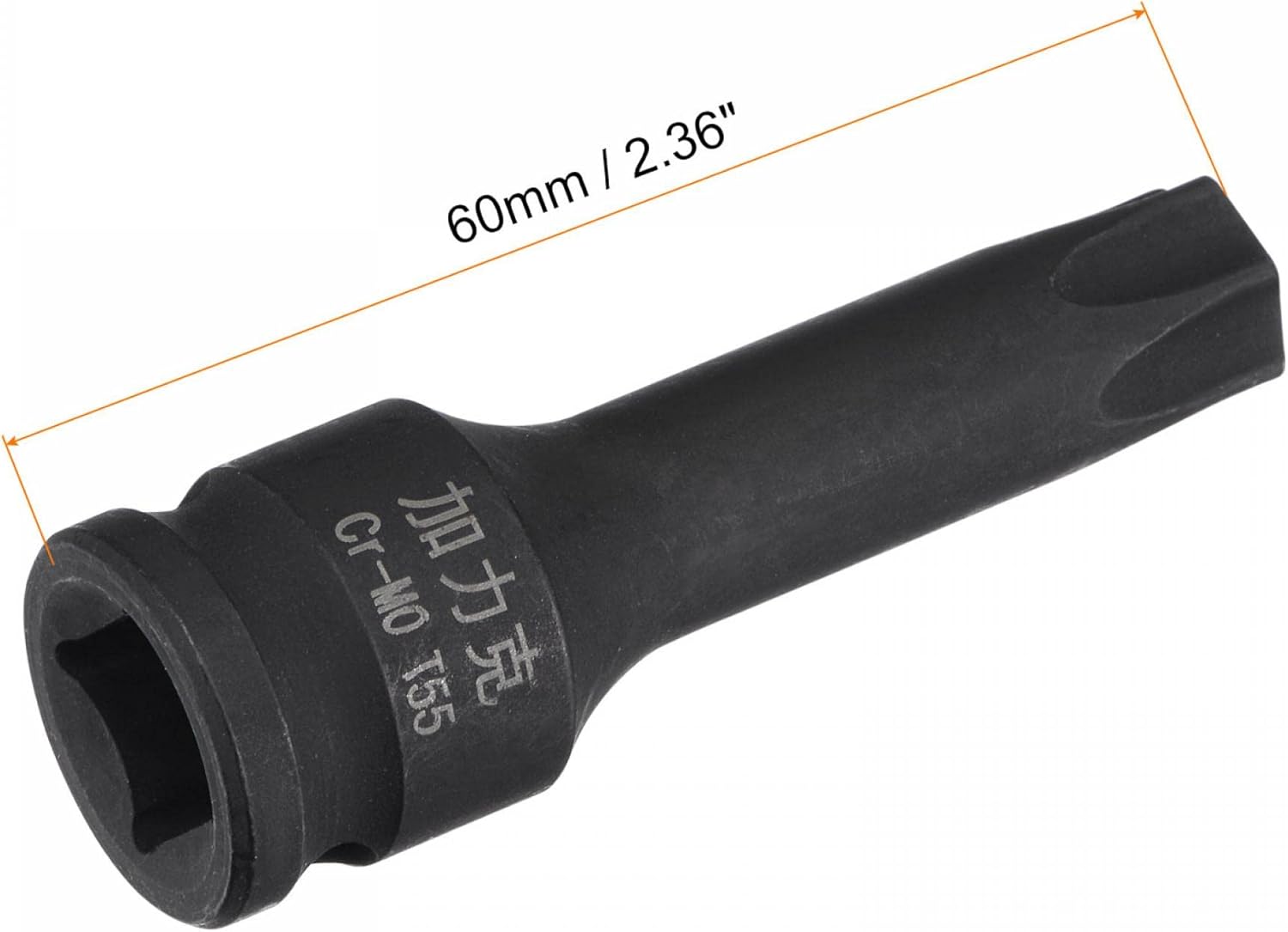 uxcell T55 Impact Torx Bit Socket, 3/8" Square Drive 60mm Length CR-MO Metric Sizes