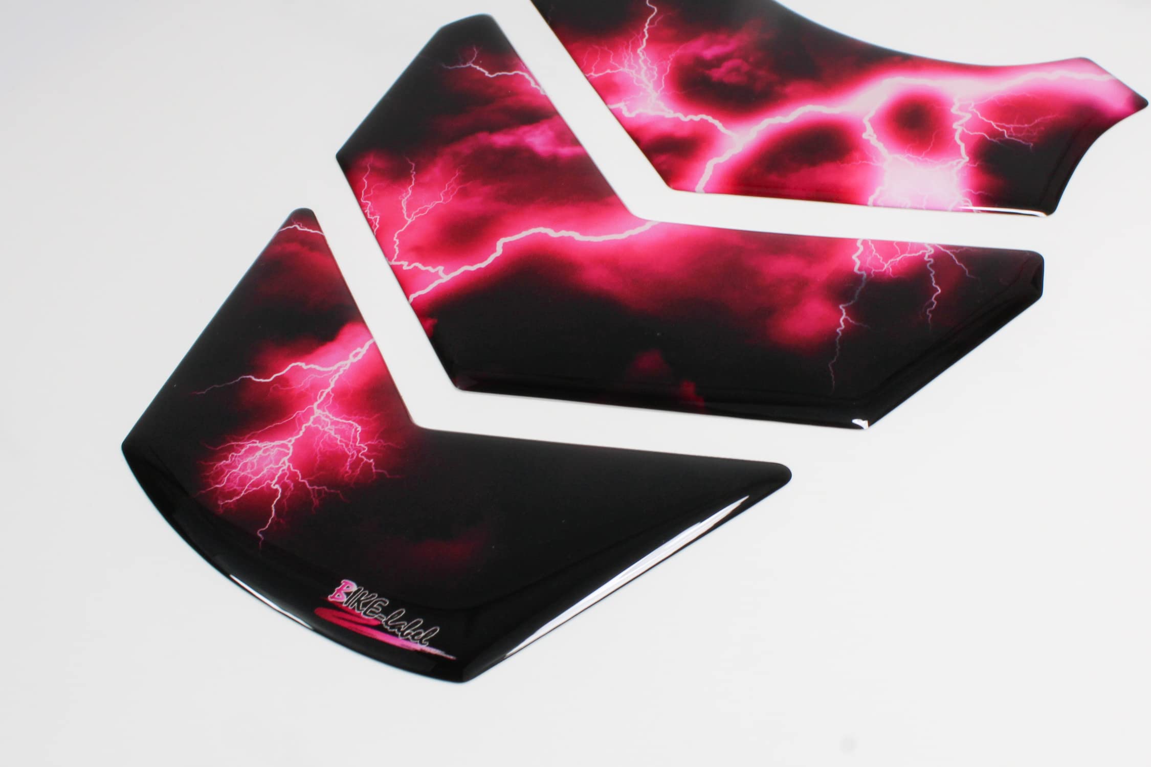 Autocollant 3D Protection Réservoir Moto BIKE-label 105x175mm - Rouge/Noir Anti-Rayure